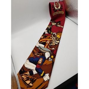 Warner Bros Derby Looney Tunes Taz Bugs Bunny Vintage 1993 Silk Tie Red Multi